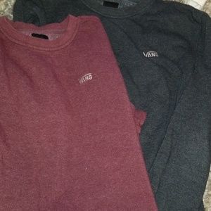 Van's heathered burgundy and gray crewneck sweatsh